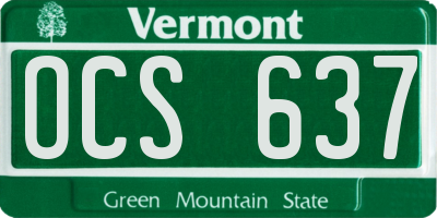 VT license plate OCS637