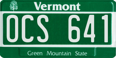 VT license plate OCS641