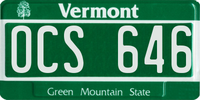 VT license plate OCS646