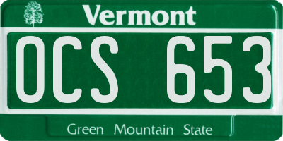 VT license plate OCS653