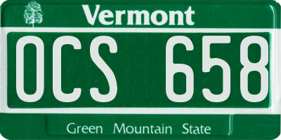 VT license plate OCS658