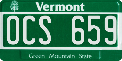 VT license plate OCS659