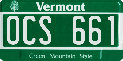 VT license plate OCS661
