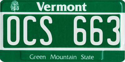 VT license plate OCS663