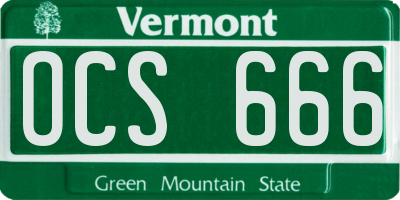 VT license plate OCS666