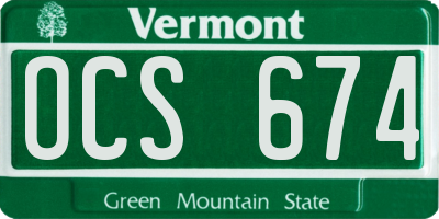 VT license plate OCS674