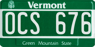VT license plate OCS676