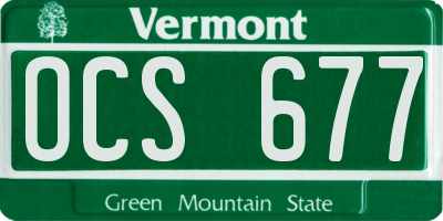 VT license plate OCS677