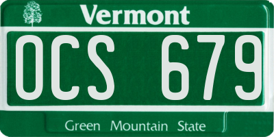 VT license plate OCS679