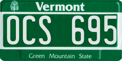 VT license plate OCS695