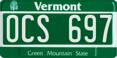 VT license plate OCS697
