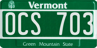 VT license plate OCS703