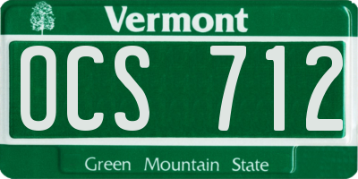 VT license plate OCS712