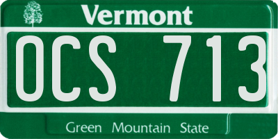 VT license plate OCS713