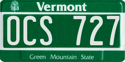 VT license plate OCS727
