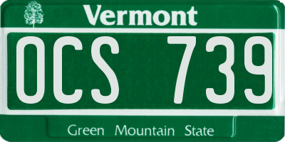 VT license plate OCS739
