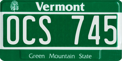 VT license plate OCS745