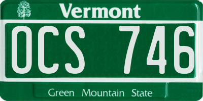 VT license plate OCS746