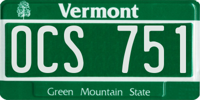 VT license plate OCS751