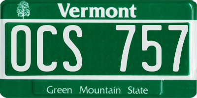 VT license plate OCS757