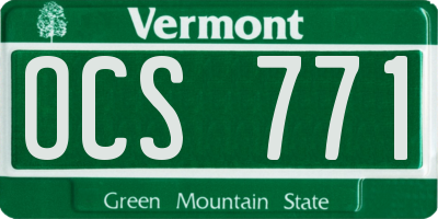 VT license plate OCS771