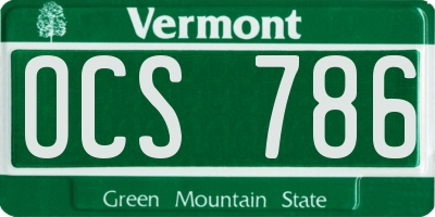VT license plate OCS786