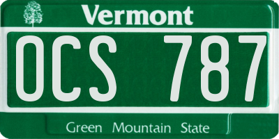 VT license plate OCS787