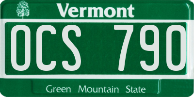 VT license plate OCS790