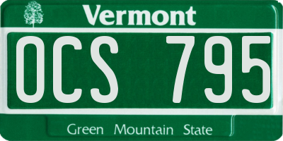 VT license plate OCS795