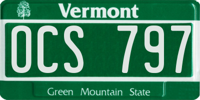 VT license plate OCS797