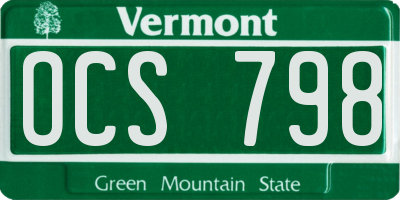 VT license plate OCS798