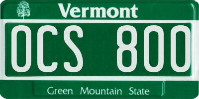 VT license plate OCS800