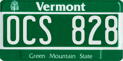 VT license plate OCS828