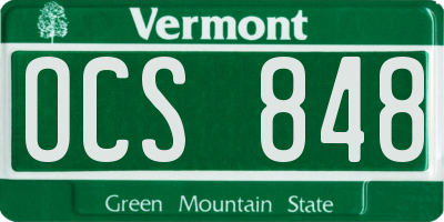 VT license plate OCS848