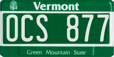 VT license plate OCS877