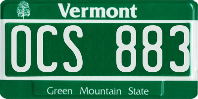 VT license plate OCS883