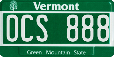 VT license plate OCS888