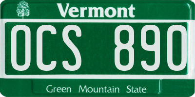 VT license plate OCS890