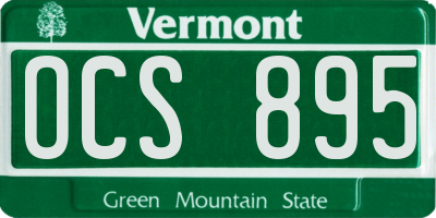 VT license plate OCS895