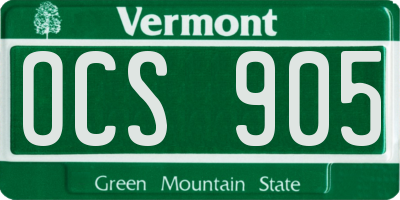 VT license plate OCS905