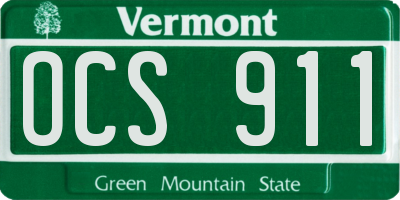 VT license plate OCS911