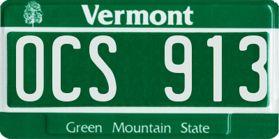 VT license plate OCS913