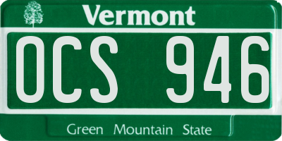 VT license plate OCS946