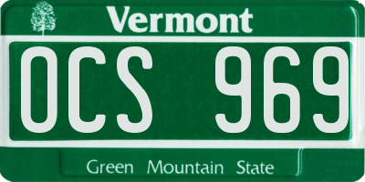 VT license plate OCS969