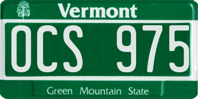 VT license plate OCS975