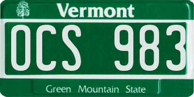 VT license plate OCS983