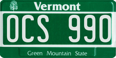 VT license plate OCS990