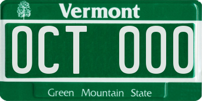 VT license plate OCT000