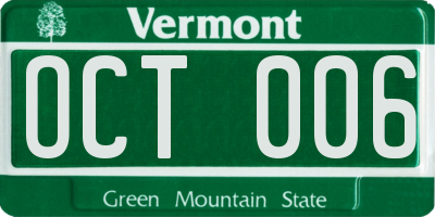 VT license plate OCT006