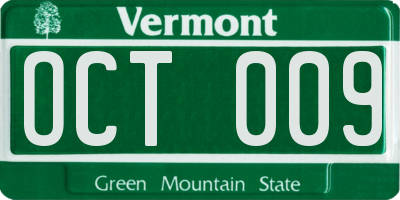 VT license plate OCT009